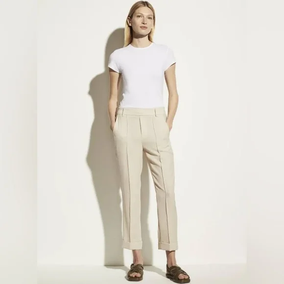Vince Cuffed Tapered Pull-On Pant in Sandstone Crepe, XS - Picture 6 of 16